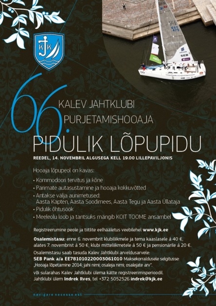 Kalev Jahtklubi 2014.a hooaja lõpetamine